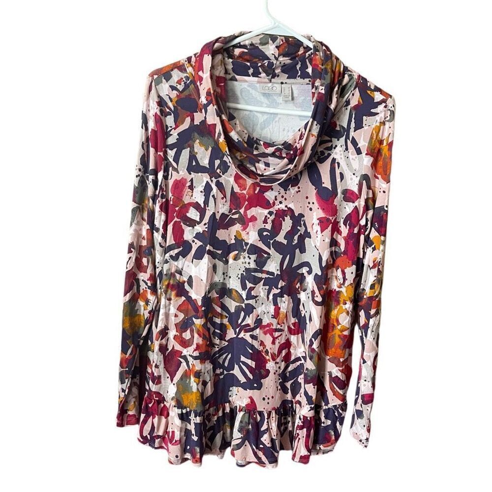 LOGO size M cowl neck abstract tunic .